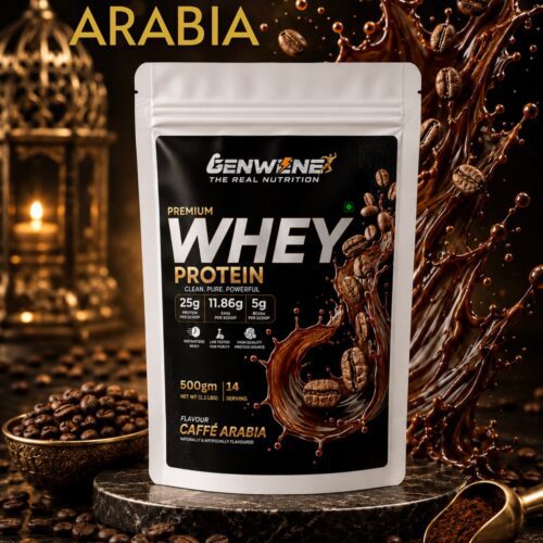 Genwene Premium Whey Protein – Café Arabia (500g)